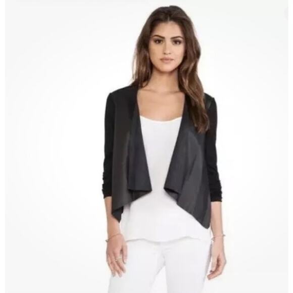 Velvet By Graham & Spencer Candy Ponti w/ Faux Leather Jacket in Black Size S - Picture 9 of 14